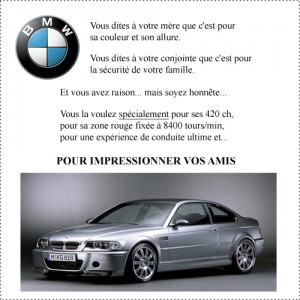 Publicité BMW- Texte publicitaire